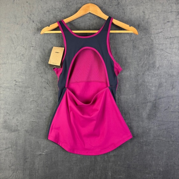 NWT Nike Sz S Yoga Dri-Fit Women's Pink and Black Racerback Tank Top - Picture 2 of 8